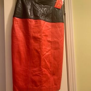 Escada lamb leather skirt
